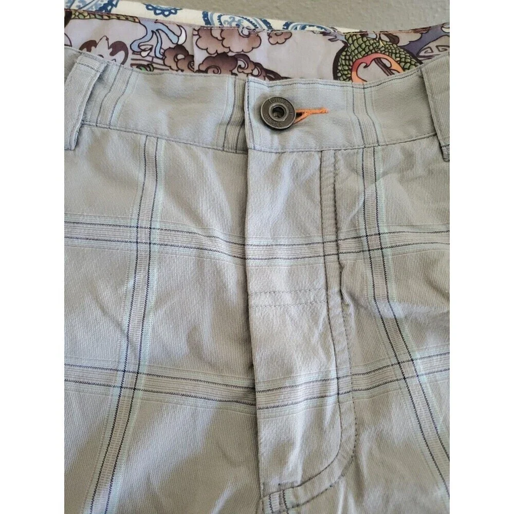 Lululemon Mens Golf Shorts Plaid Gray Asian Accent Size 30 Altered from 34 to 30